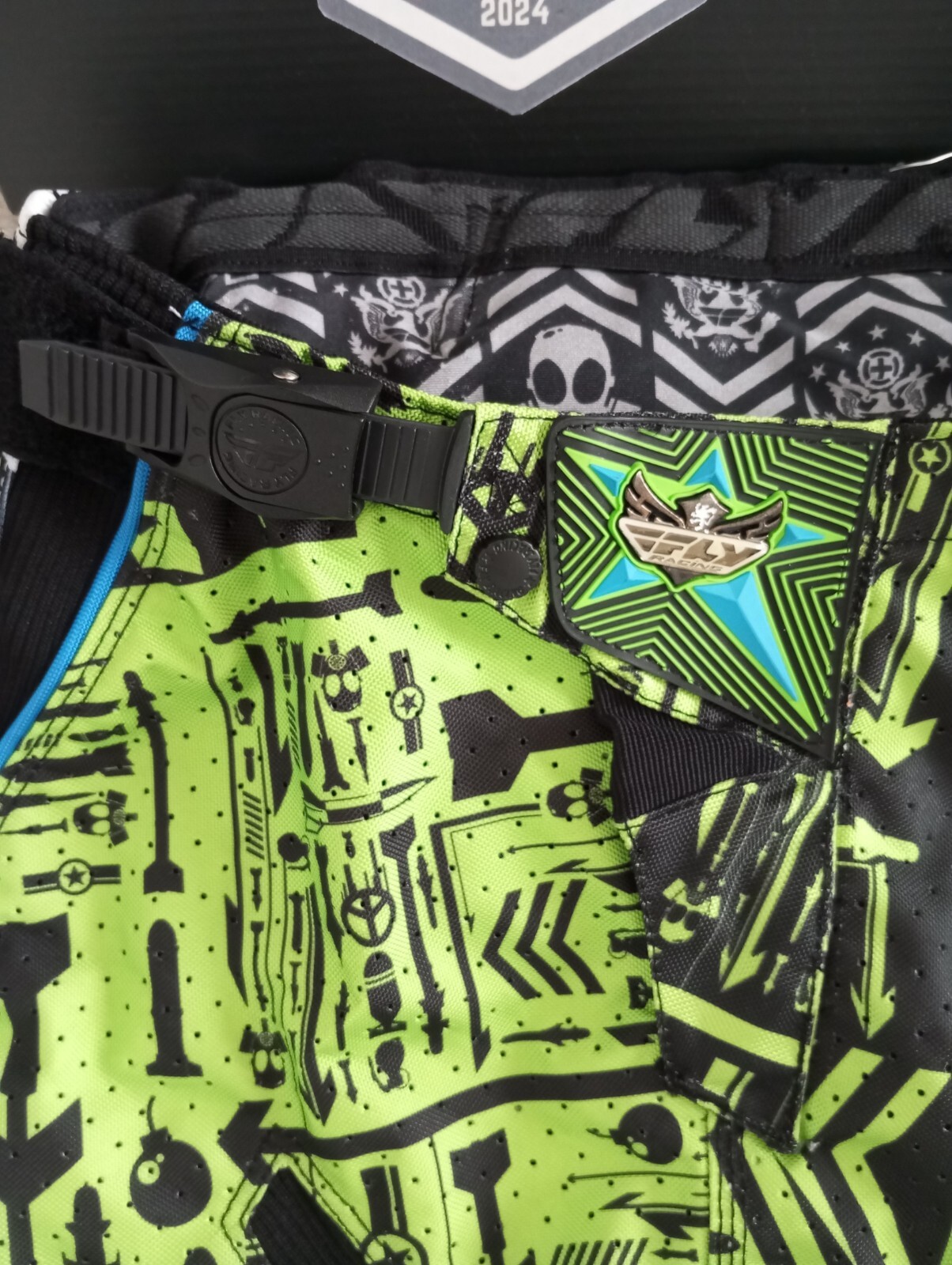 Pantalon moto cross FLY RACING Evolution noir vert taille 30US pour enduro et vtt - 3