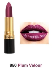 2 Revlon Super Lustrous Shine Lipstick . SHEER. #850 PLUM VELOUR. 0.13 OZ EACH. 