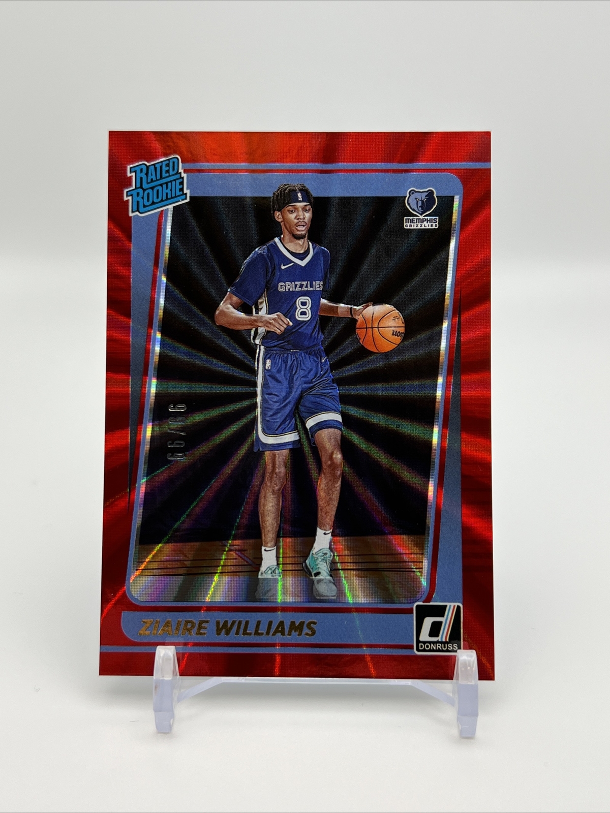 2021-22 Donruss ZIAIRE WILLIAMS #248 Rated Rookie RC Red Laser /99 Grizzlies