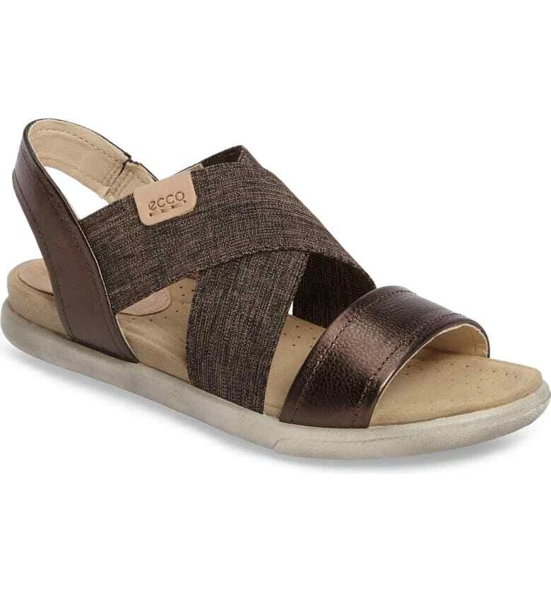 Ecco Damara sandalo con cinturino incrociato in liquirizia polvere taglia 10 10 5 41 EU Z35103