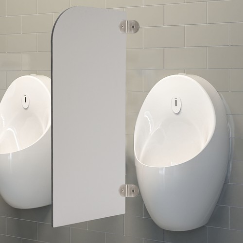 Urinalschirm WC Trennwand, Wandmontage Männer Urinal Trennwand Sichtschutz, Urinal - Bild 13 von 20