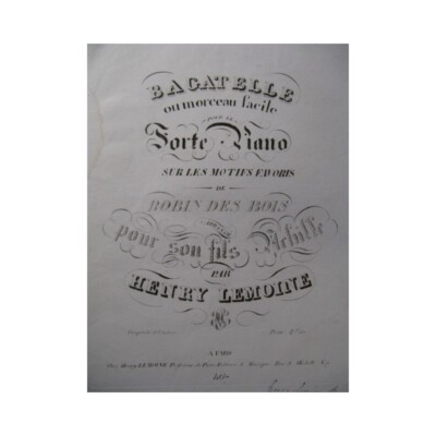LEMOINE Henry Bagatelle Klavier ca1825