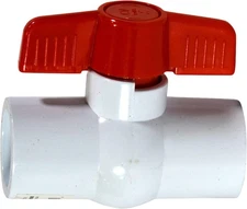 2 Pack E1310-20 PVC Ball Valve Pipe Connection Molded-In-Place (MIP) Ball Valves