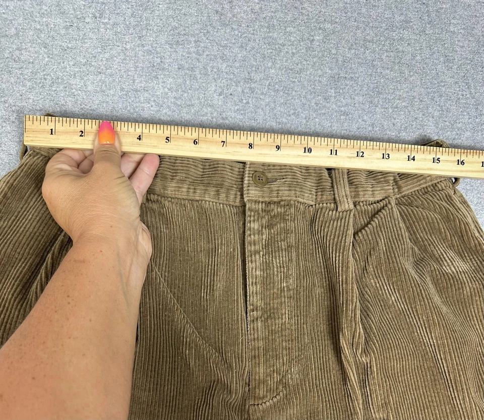 Pantalones Jos A Bank Para Hombre 34x32 Marrón Pana Plisado Calce Clásico Ancho Ballena Y2K Foto 4 de 4