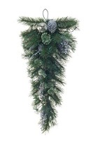 Artplants Deko Baum Tanne Cicilia, HäNgend, Zapfen, Beeren, GrüN-Silber, 75Cm