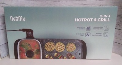Neonix NX-26003 2-In-1 Electric Hotpot & Grill Korean BBQ Dual Team 1350W