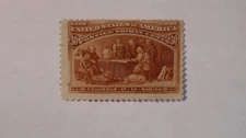 US Columbian Stamp #239 Mint Fine NO GUM FAULTY Space Filler