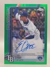 2025 Topps Chrome #RA-EO Eric Orze Rookie Autographs Green Refractors #/99