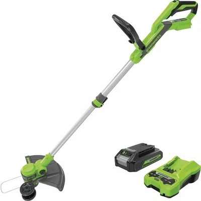 Greenworks 24V 12 In. Cordless Battery String Trimmer & Edger with 2.0 Ah
