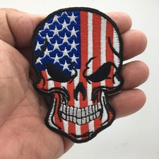 USA Flag Skull Military Hook and Loop Tactical Morale Patch FREE USA SHIPPING SH