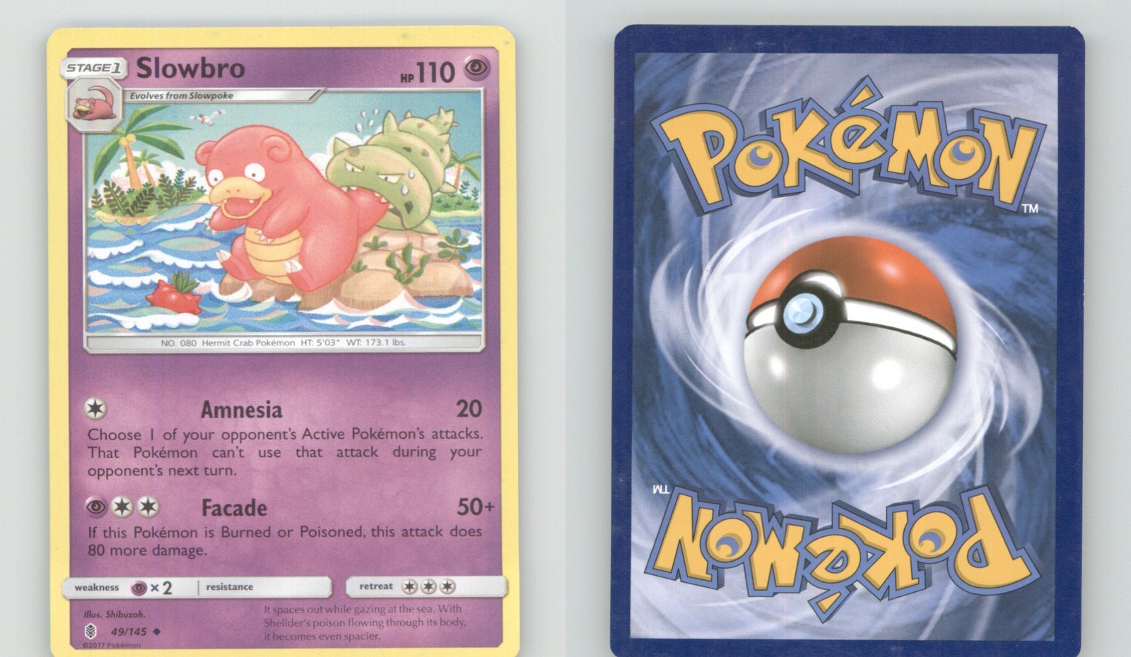 SLOWBRO 49/145 UNCOMMON GUARDIANS RISING POKEMON LIGHTLY PLAYED