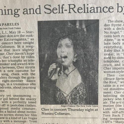 Cher 1990 ritaglio giornale NATIONAL INQUIRER & recensione concerto New York Times - Foto 3 di 3