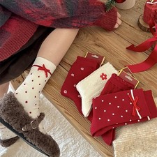 5 Pairs Christmas Socks Women Cute Santa Claus Autumn Winter Elk Female