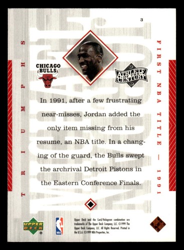 Michael Jordan Triumphs 1999-00 cubierta superior #3 púrpura - Imagen 2 de 2