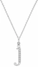 VVS1 D Color Moissanite Initial J Pendant Necklace 18" 925 Silver Diamond Look