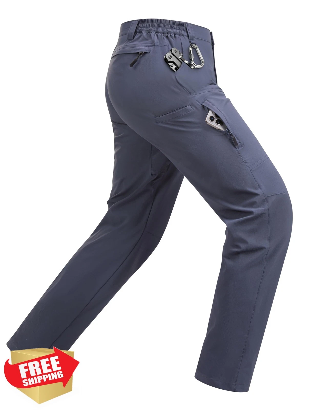 Men's Hiking Pants Quick Dry Water Resistant Cargo Tactical 6 Pockets
