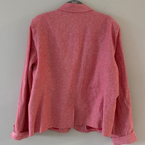 Draper James RSVP Coral Pink Linen Blend Single Button Blazer Jacket Women XXL - Picture 4 of 11