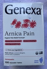 Genexa Arnica Tablets For Pain Relief 100 Tablets Exp 2/27
