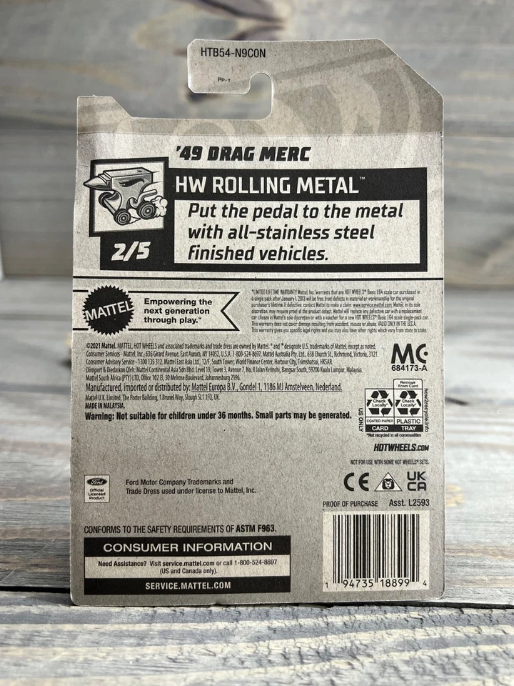 Hot Wheels 49 Drag Merc Zamac 1949 Mercury HW Rolling Metal xploraf Foto 3 de 3