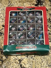 Christmas Radko Shiny Brite set of 20 Glass Glitter Retro Mini Ornaments