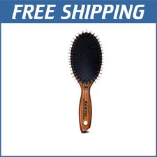 Luxury Oval Hair Brush with Wooden Handle  Boar Bristles - For All Hair Types