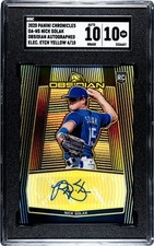 2020 Panini Chronicles Nick Solak Obsidian ETCH YELLOW /10 SGC 10 w/10 AUTO