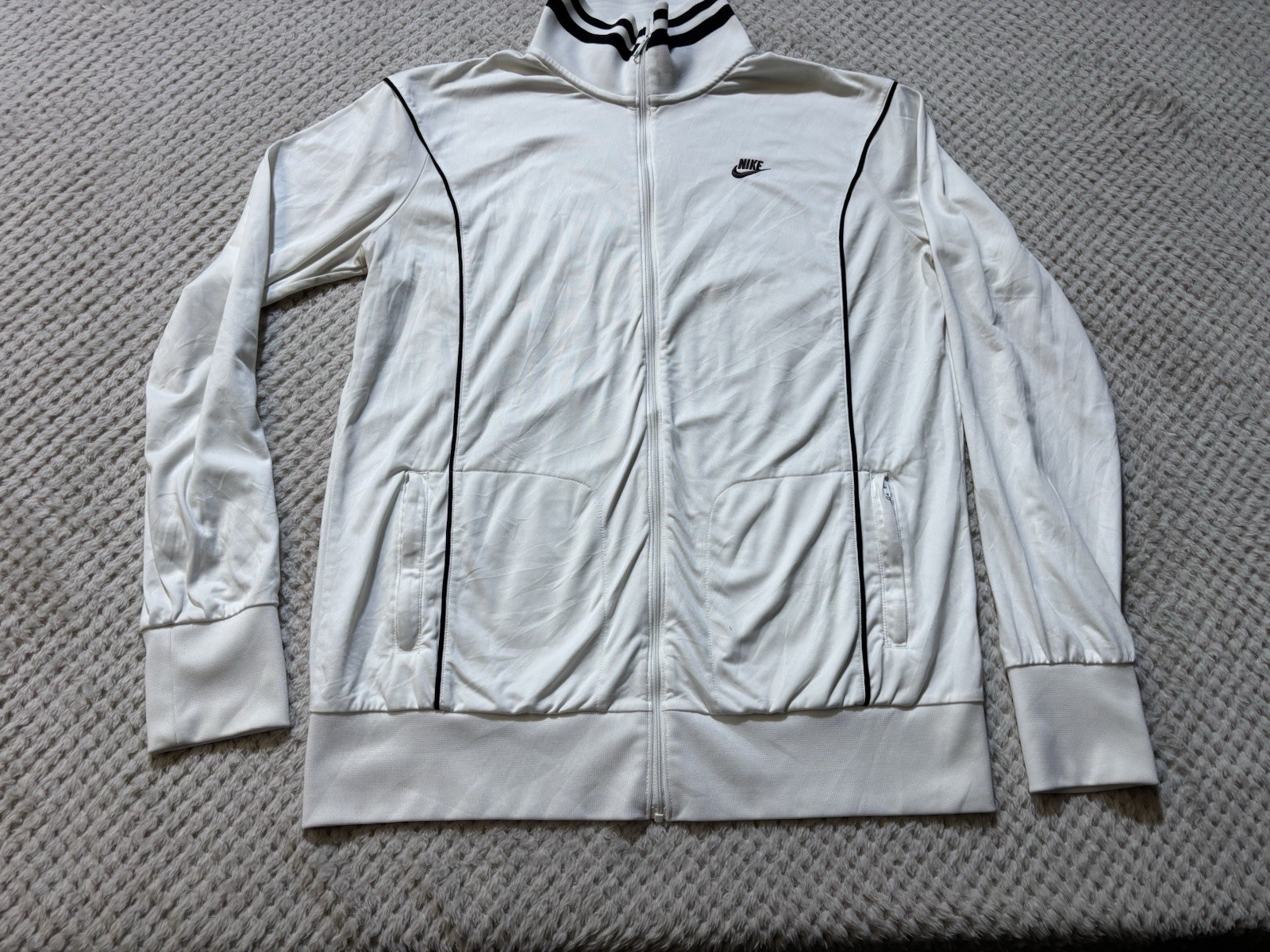 SACAI X NIKE Giacca Track Vintage Y2K Nike Youth XL Uomo Small Bianca