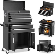 INTERGREAT Rolling Tool Chest with Wheels and 8 Drawers, Detachable Large Tool C