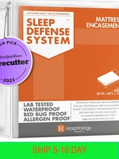 HOSPITOLOGY PRODUCTS Mattress Encasement - Zippered Bed Bug Dust Mite Proof Hypo