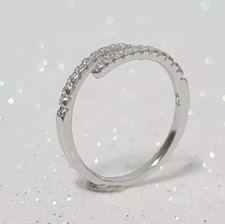 Genuine 925 Sterling Silver Infinity Sparkling Princess Heart Bridal Women Ring
