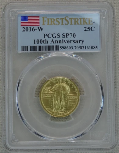 2016-W Standing Liberty Quarter PCGS SP 70 US Mint 1/4 oz Gold First Strike