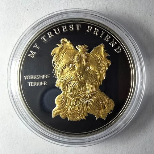 2025 Cameroon 1000 francs gilded CFA coin Yorkshire Terrier "My Truest Friend"