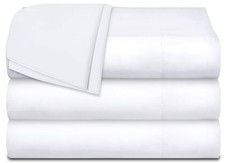 Twin Flat Sheets 3 Pack White Cotton Flat Bed Sheet 66x104 Inches 200 Thread ...