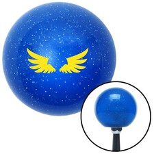 Yellow Firebird Wings Blue Metal Flake Shift Knob W M16x1.5 Insert Shifter Yellow Firebird Wings Blue Metal Flake Shift Knob W M16x1.5 Insert Shifter