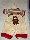 Vintage Cabbage Patch Kids/Doll Clothes Tan Teddy Bear Overalls (658)