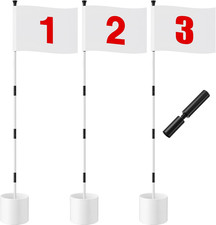 Golf Flag Stick 6Ft, 3 Set Putting Green Flags with Hole Cup Flagstick, Number