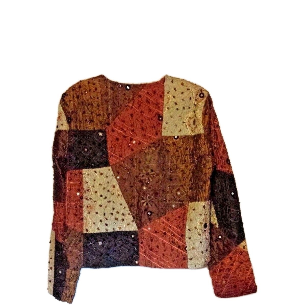 Vintage Chico's Blazer Open Front Patchwork Multi… - image 2