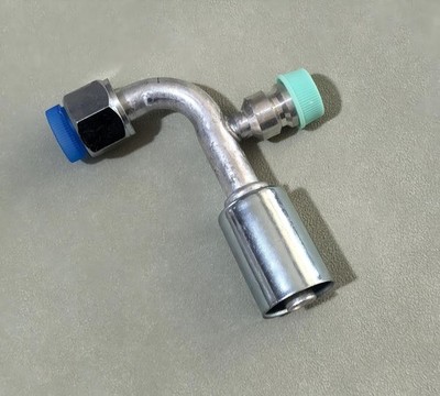 A/C Fitting Beadlock 90 Degree #8 w/ 16mm High Pressure Service Port Standard