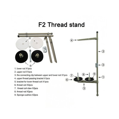 Thread Stand With 2 Spools Fit Industrial Sewing Machines (Table have fix hole）