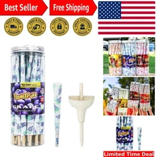 Grape Flavor King Size Pre-Rolled Cones - 72 Pack of Natural Herbaceous Papers