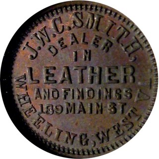 1863 Wheeling West Virginia Civil War Token JWC Smith R7 NGC MS64