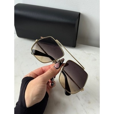 NEW Max Mara MM0102 Petite Elsa Sunglasses Gold Smoke | eBay