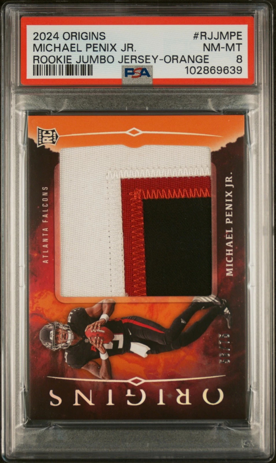 Michael Penix Panini Origins Rookie Jumbo Jersey #RJJMPE Orange
