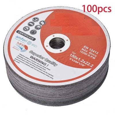 100 Pieces 6''×.045''×7/8'' Cut-off Wheel Metal & Stainless Steel Cutting Disc