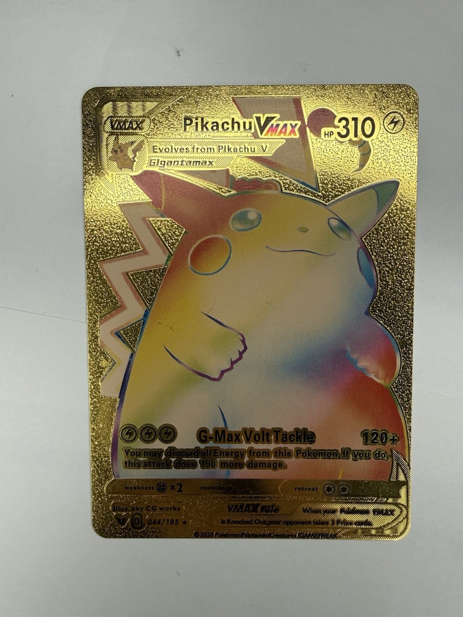 Pokemon Gold Foil Fan Art Card PIKACHU VMAX Gigantamax 310HP 044