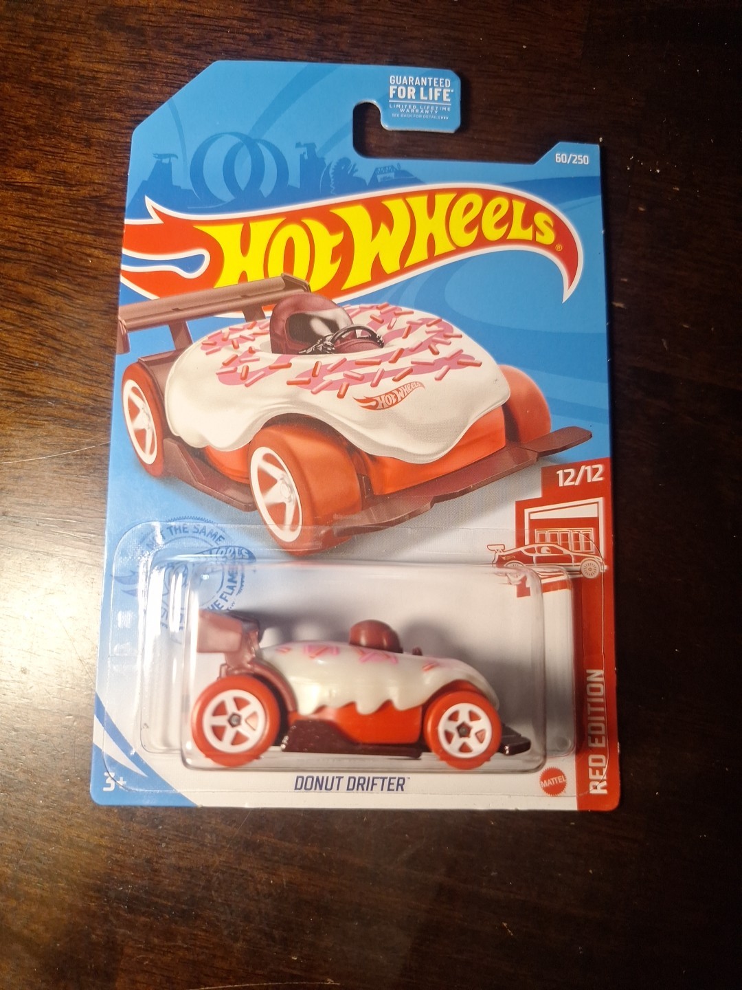 2021 Hot Wheels #60 Red Edition Donut Drifter Target Exclusive W/Protector