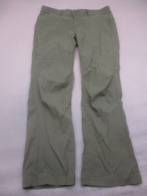 Prana Size 12 Womens Olive Zip Fly Pockets Windproof Hiking Outdoor Pants 150