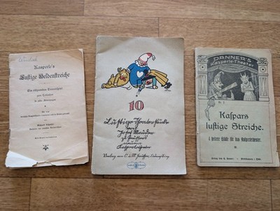 Konvolut 3x Antike Kasperle Theater Textbücher 1910-1930 Hausser  Danner Rarität