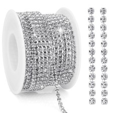 Rhinestone Chain 10 Yards Rhinestone Trim Silver Bling Diamond Rhinestones