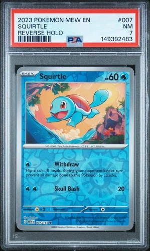 2023 POKEMON MEW EN-151 REVERSE HOLO #007 SQUIRTLE PSA 7